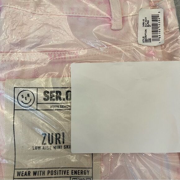 NWT Ser.o.ya Zuri Low arise Mini Skirt In Bleach Pink size 27 - Picture 11 of 12